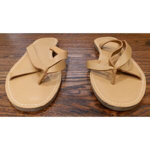 Madewell Tan Brown Leather Flats Shoes Sandals Flip Flops Women's Size 9 New